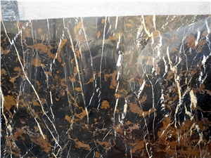 Michaelangelo, Balack Gold Black Marble Slabs & Tiles