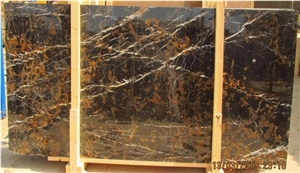 Michaelangelo, Balack Gold Black Marble Slabs & Tiles