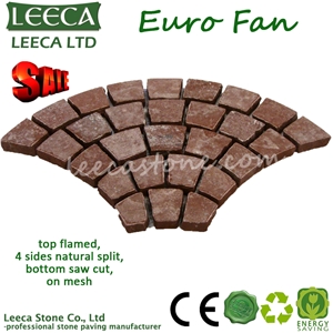 Flamed Fan Red Paving Stone, Porphyry Red Paving Stone