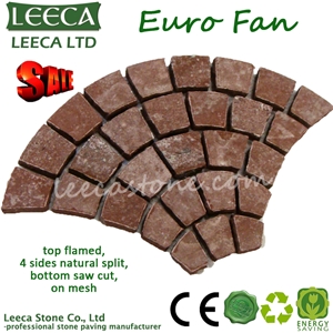 Flamed Fan Red Paving Stone, Porphyry Red Paving Stone