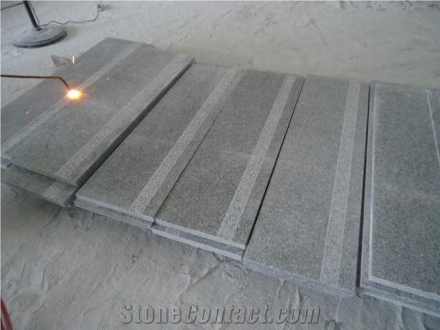 China Light Grey Granite G602 Stairs / Steps/ Staircase with Anti-Slip, Grey Light Granite Stairs / Step with Flamed Anti-Slip