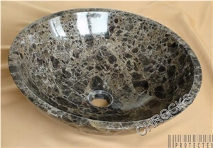 Emperador Dark Marble Sink,Marble Washing Basin