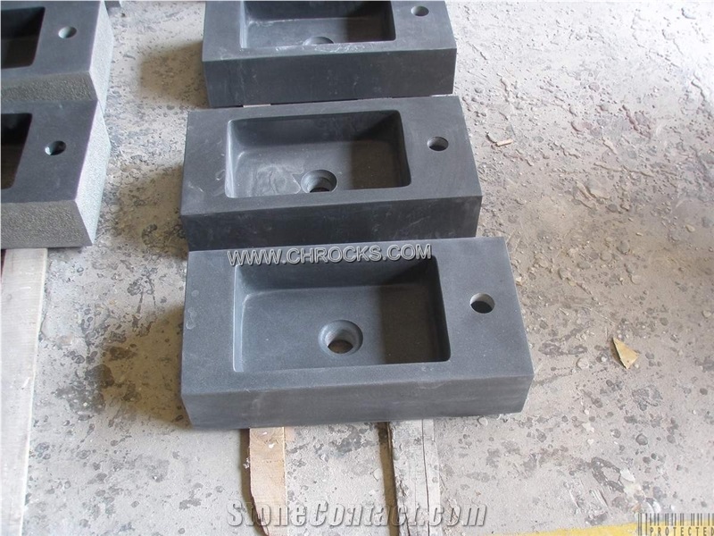 Shanxi Black Granite Honed Washing Basin, Shanxi Black Granite Sinks & Basins