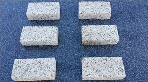 Amarillo Campanario Cobble Stone Granite, Top Face Bush Hammered and Other Faces Cut Amarillo Campanario Cobble Stone Granite, Top Face Bush Hammered and Other Faces Cut
