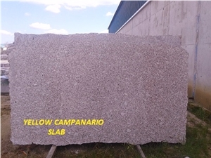 Amarillo Campanario Cobble Stone Granite, Top Face Bush Hammered and Other Faces Cut