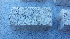 Blanco Amanecer Cobble Stone Granite,Gris Campanario Granite Cube Stone, Two Faces Rustic and Other Faces Cut