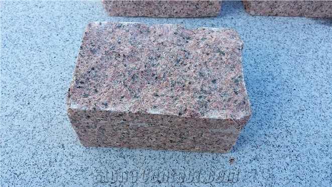 Rojo Argallon Granite Cobble Stone, Rojo Argallon Granite Two Faces Rustic