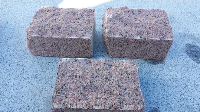 Rojo Argallon Granite Cobble Stone, Rojo Argallon Granite Two Faces Rustic