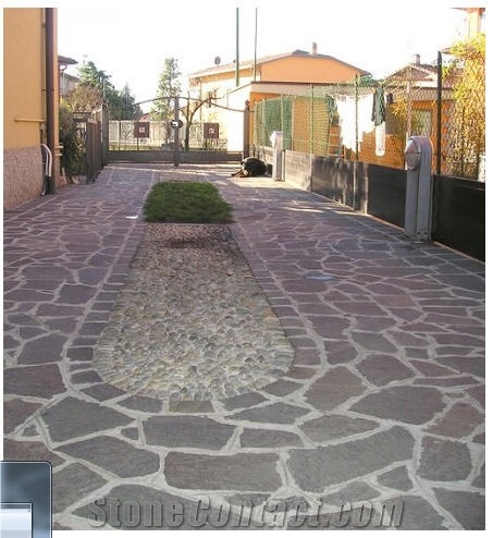Red Porphyry Irregular Pavement Road