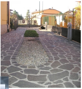 Red Porphyry Irregular Pavement Road