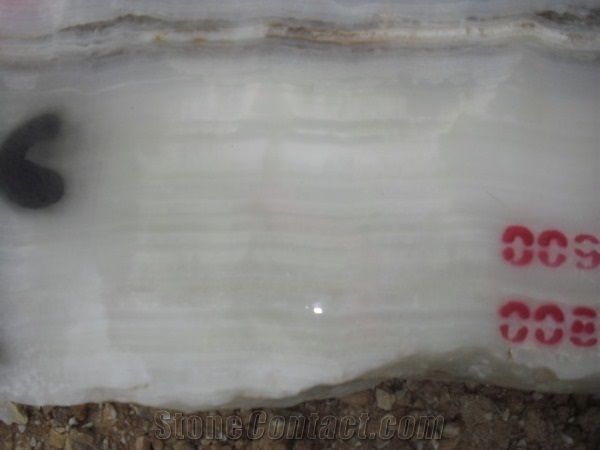 Snow White Onyx Block, Iran White Onyx