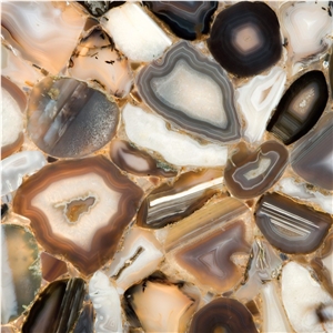 Nebbia Grey Agate Semiprecious Stone Kitchen Countertop
