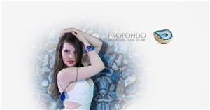 Profondo Blue Agate Semiprecious Stone, Gem Stone Tilles
