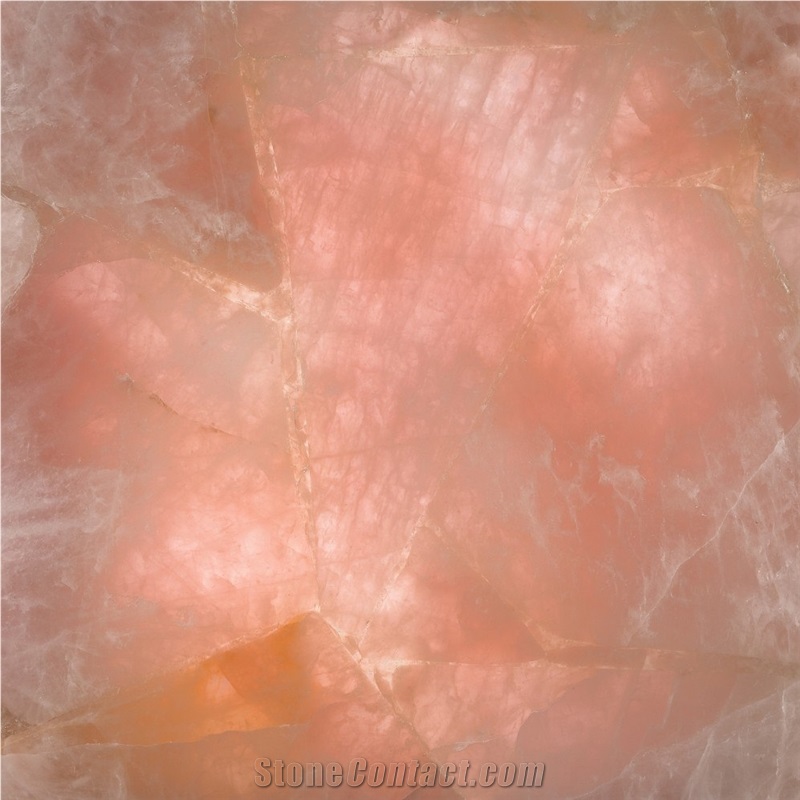 Rosado Concetto Rose-Quartz Backlight Semiprecious Stone Wall Panel