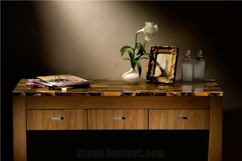 Sirena Tiger Eye Semiprecious Stone Table Top