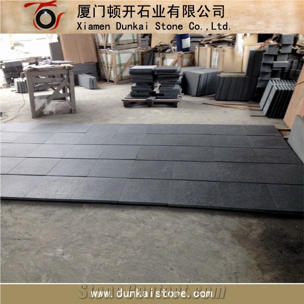 G684 Basalt Flamed Tiles