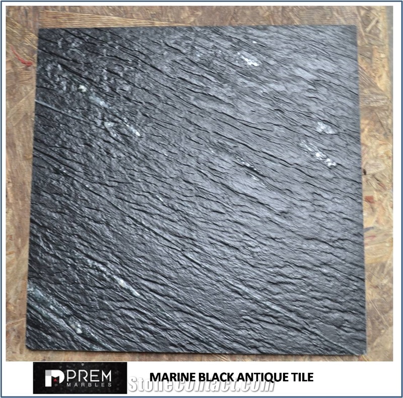 Marine Black Marble Slabs & Tiles