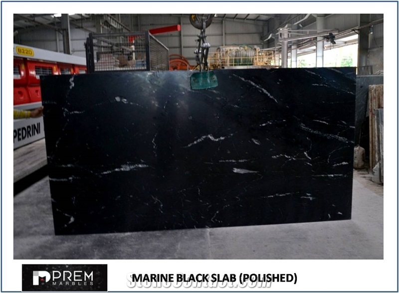 Marine Black Marble Slabs & Tiles
