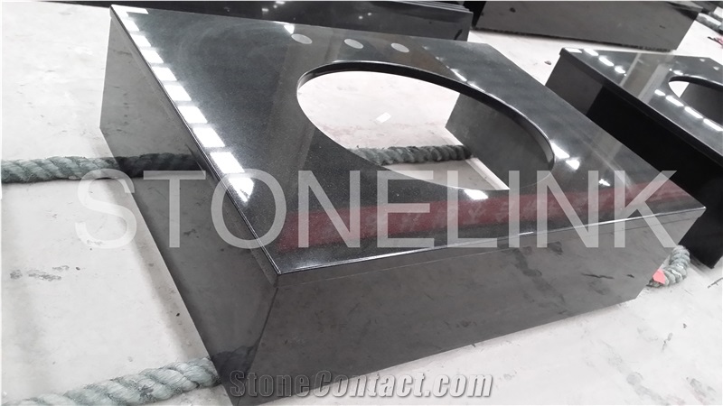 Absolute Hebei Black Bath Top, Black Granite Vanity Top