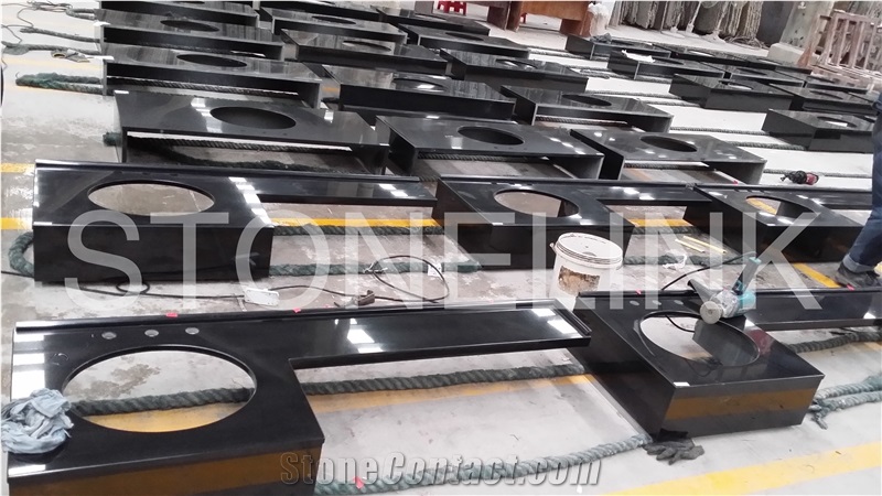 Absolute Hebei Black Bath Top, Black Granite Vanity Top