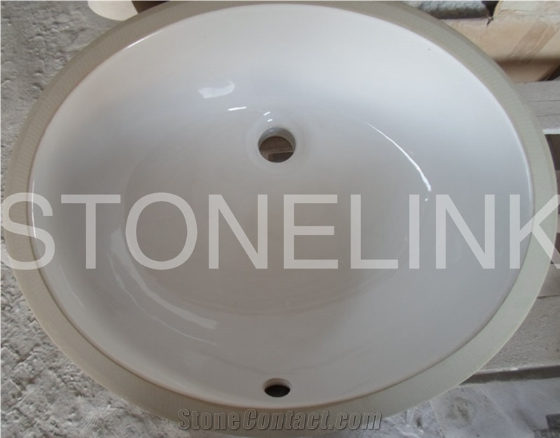 China Bowl, Oval Shape, Under-Mount Sink