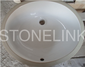 China Bowl, Oval Shape, Under-Mount Sink