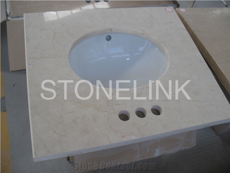 Cream Marfil Countertop, Vanity Top, Cream Marfil Yellow Granite Vanity Tops