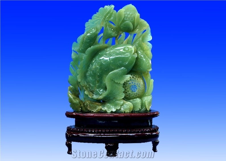 Green Jade-Carvings,China Green Jade Sculptures Art Work