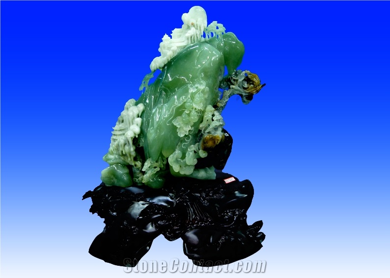Green Jade-Carvings,China Green Jade Sculptures Carving Art Works