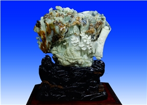 Green Jade-Carvings,China Green Jade Sculptures Creative Stones