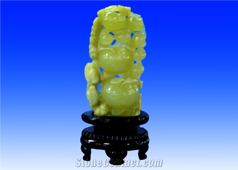 Green Jade-Carvings,China Green Jade Sculptures, Green Art Works