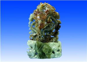 Green Jade-Carvings,China Green Jade Sculptures-Lian Nian You Yu