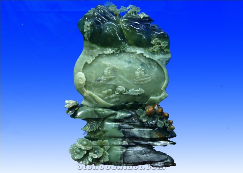 Green Jade-Carvings,China Green Jade Sculptures