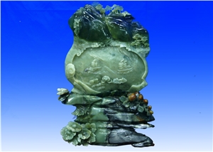 Green Jade-Carvings,China Green Jade Sculptures