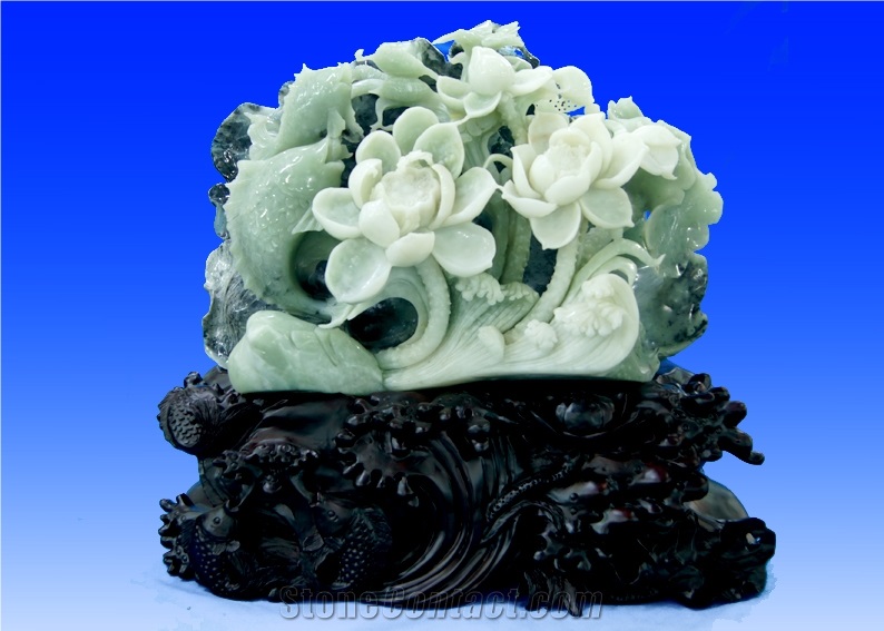 Green Jade-Carvings,China Green Jade Sculptures