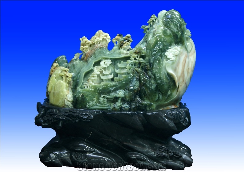 Green Jade Hand Carvings,China Green Jade Sculptures