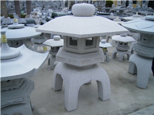 Chinese Granite Lantern, Exterior Lamps, Golden Garnet Yellow Granite Chinese Granite Lantern