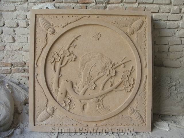 Dholpur Beige Sandstone Relief & Etching