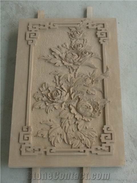 Dholpur Beige Sandstone Relief & Etching