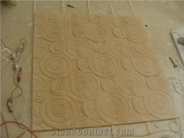 Dholpur Beige Sandstone Relief & Etching