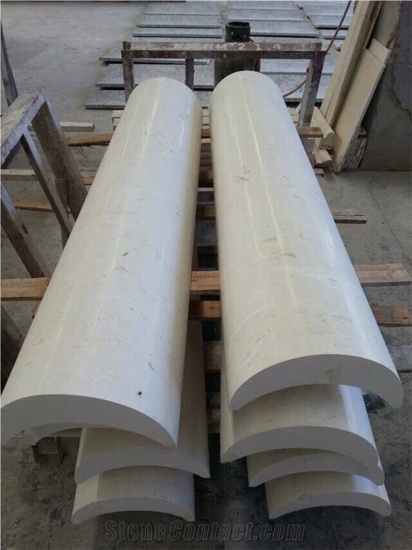 Egypt Beige Marble Carved Hollow Column / Pedestal Columns