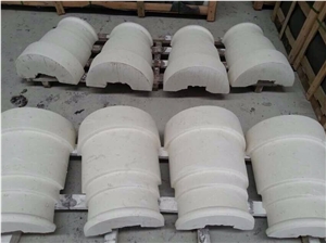 Egypt Beige Marble Carved Hollow Column / Pedestal Columns