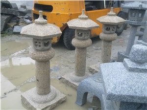 Exterior Lamps, Chinese Granite Lanterns, Garden Lamps, Crystal White Granite Chinese Granite Lanterns