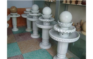 G603 Grey Granite Carved Rolling Sphere Balls Fountain Fortune Ball Fountains Garden Fountains