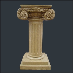 G682 Sunset Yellow Granite Carved Roman Columns Corinthian Columns for Building