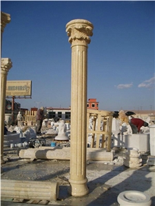 G682 Sunset Yellow Granite Carved Roman Style Ionic Columns Doric Columns Corinthian Columns