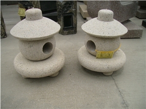 Garden Lantern,Exterior Lamps,Garden Lamps, Rust Yellow Granite Garden Lanterns