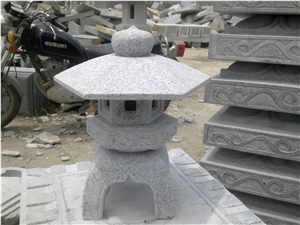 Granite Lamps. Garden Lanterns, Crystal White Granite Garden Lanterns