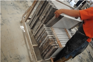 Natural Dark Emperador Marble & Crystal White Marble Steps Stair Riser Treads