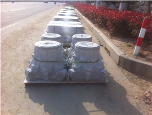 Natural G664 Red Granite Carved Roman Style Doric Column Tops